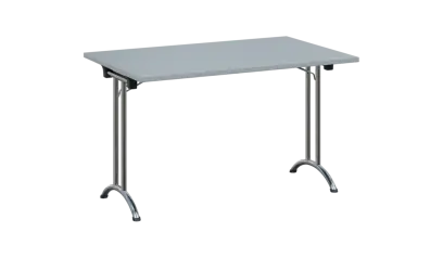 SLC 125 chrom skládací jednací stůl 1250x800, deska 25 mm, podnož chrom, deska šedá